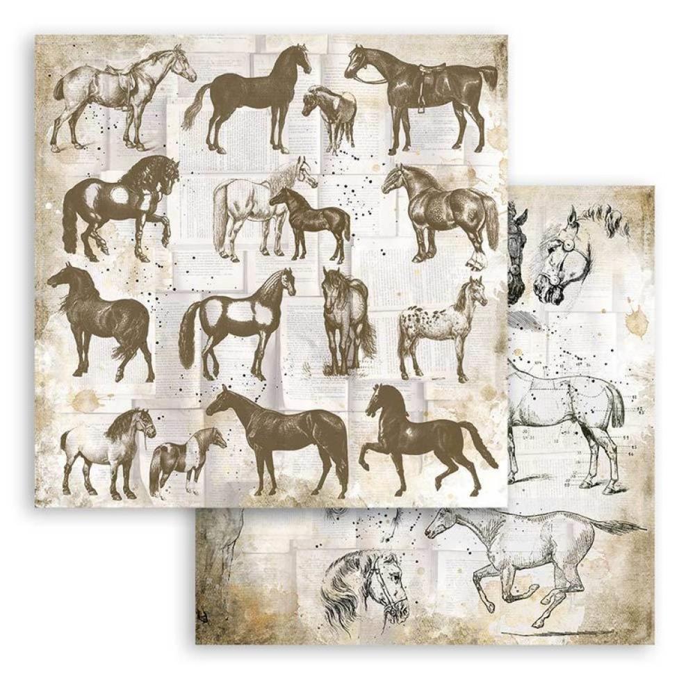 Stamperia 12x12 Paper Pad Romantic Horses #SBBL90