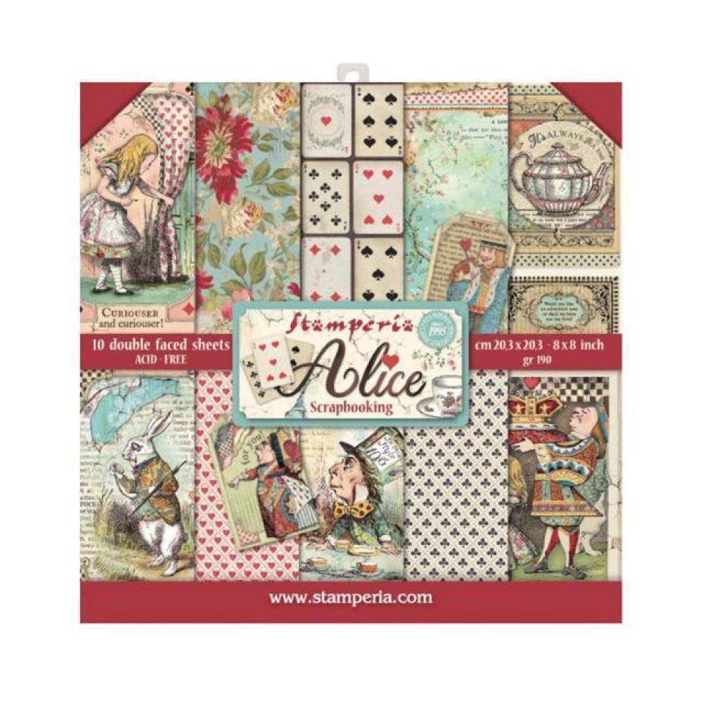 Stamperia 8x8 Paper Pad Alice #SBBS01