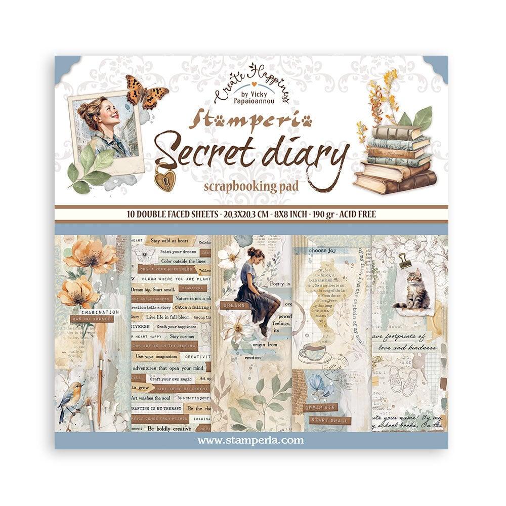 SBBS103 Stamperia Secret Diary 8x8 Paper Pad