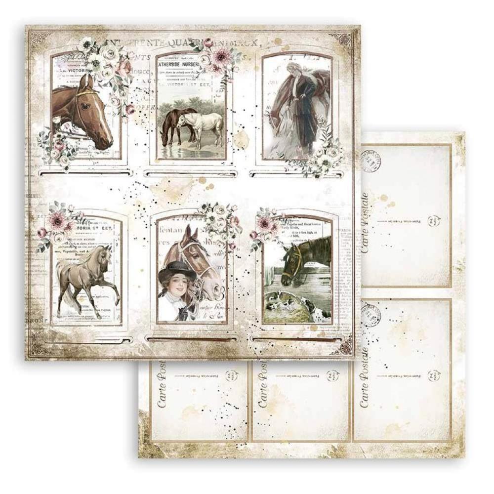 Stamperia 8x8 Paper Pad Romantic Horses #SBBS39