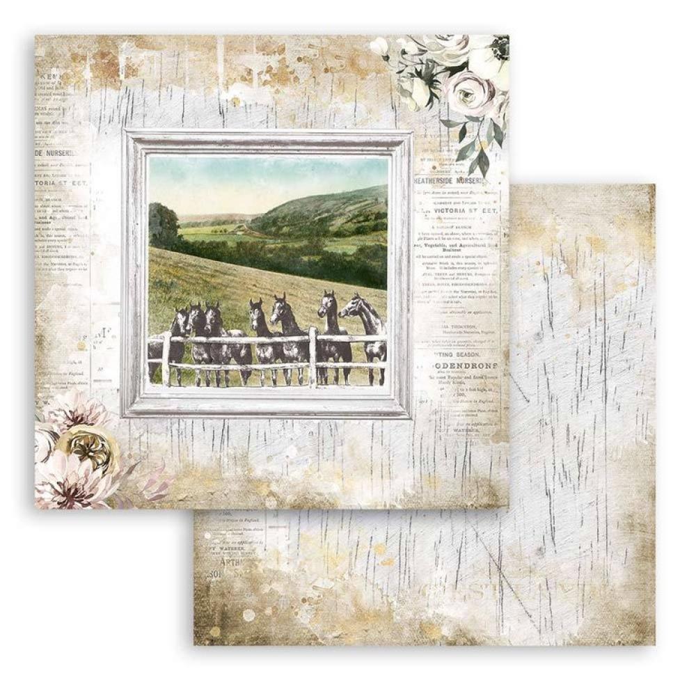 Stamperia 8x8 Paper Pad Romantic Horses #SBBS39