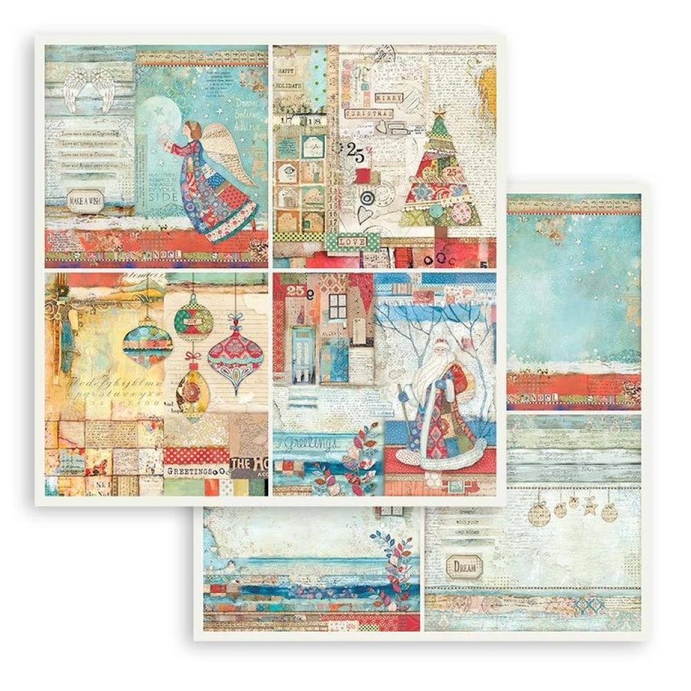 Stamperia 8x8 Paper Pad Christmas Patchwork #SBBS40