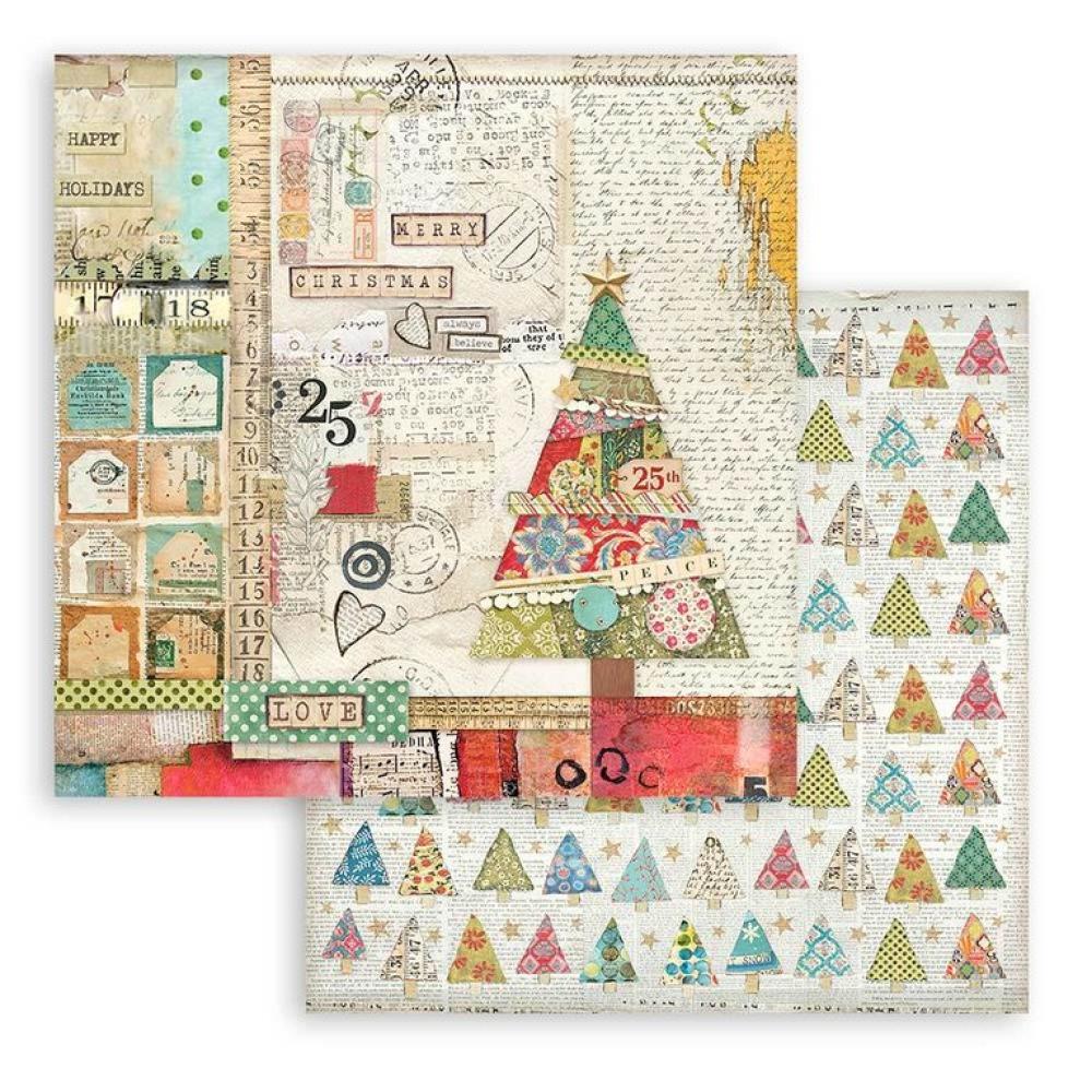 Stamperia 8x8 Paper Pad Christmas Patchwork #SBBS40