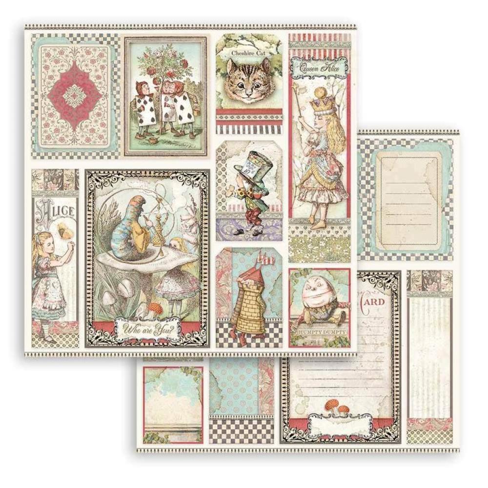 Stamperia 8x8 Paper Pad Alice Through the Looking Glass #SBBS42