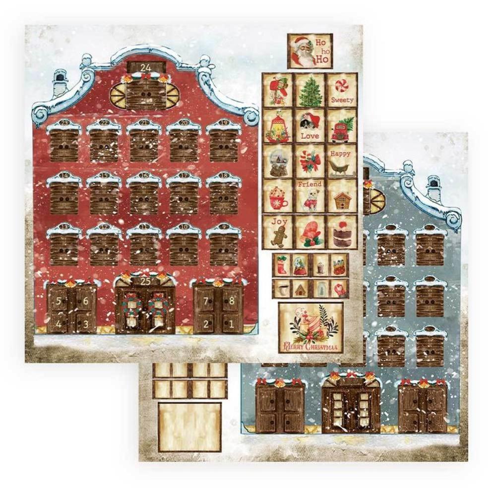 Stamperia 8x8 Paper Pad Romantic Christmas #SBBS44