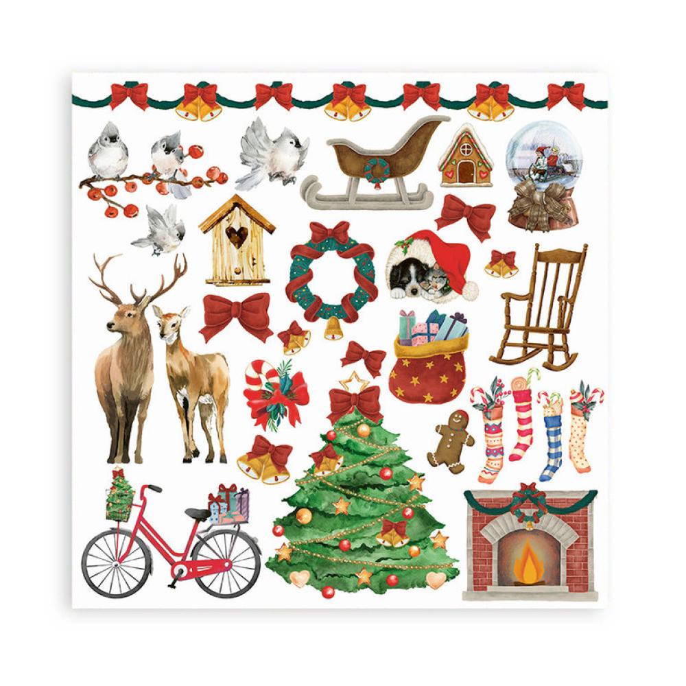 Stamperia 8x8 Paper Pad Romantic Christmas #SBBS44