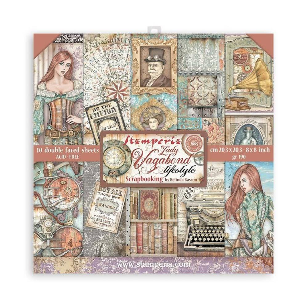 Stamperia 8x8 Paper Pad Lady Vagabond Lifestyle #SBBS49