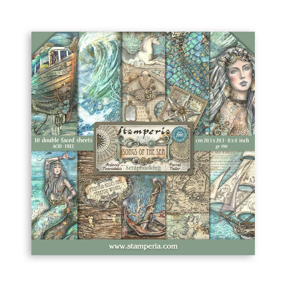 SBBS90 Stamperia Songs of the Sea 8x8 Paper Pad