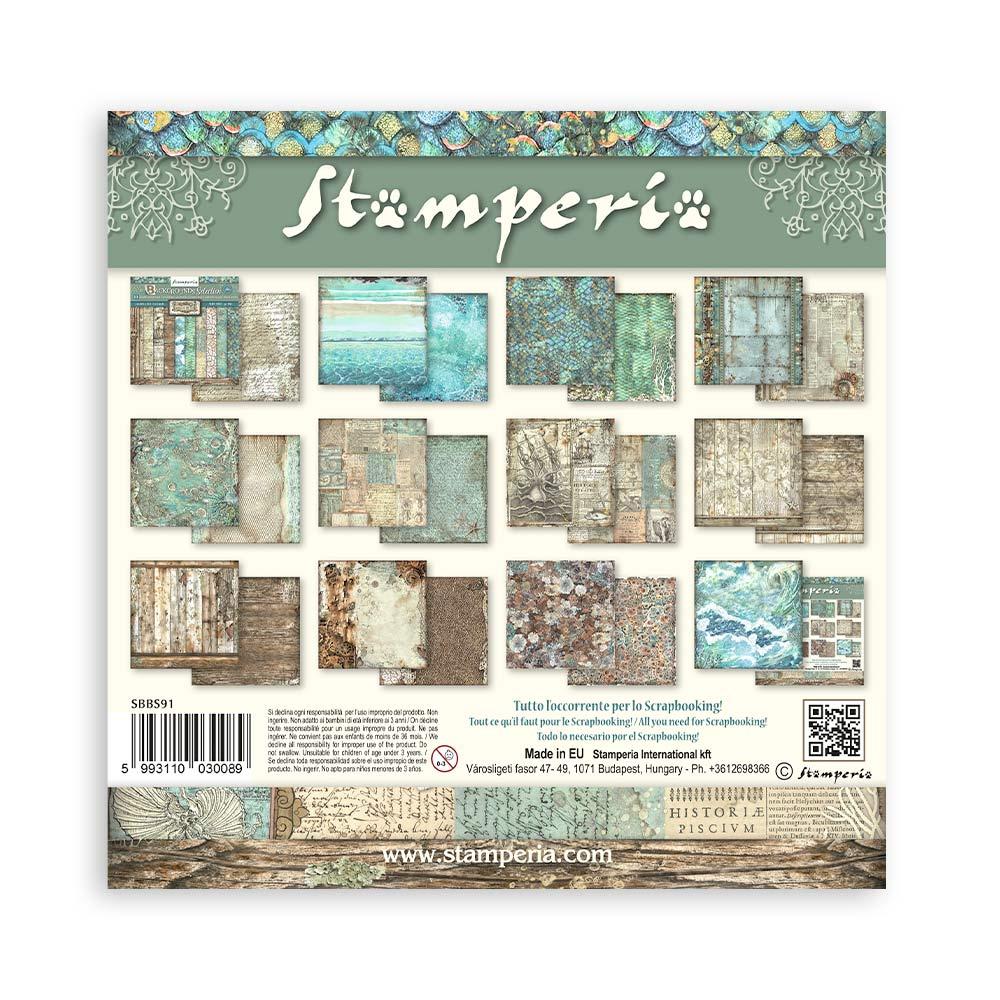 SBBS91 Stamperia Songs of the Sea 8x8 Paper Pad Backgrounds