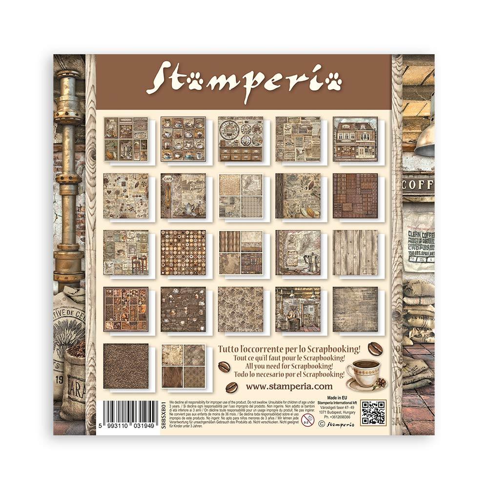 SBBSXB01 Stamperia Coffee and Chocolate MAXI 8x8 Paper Pad