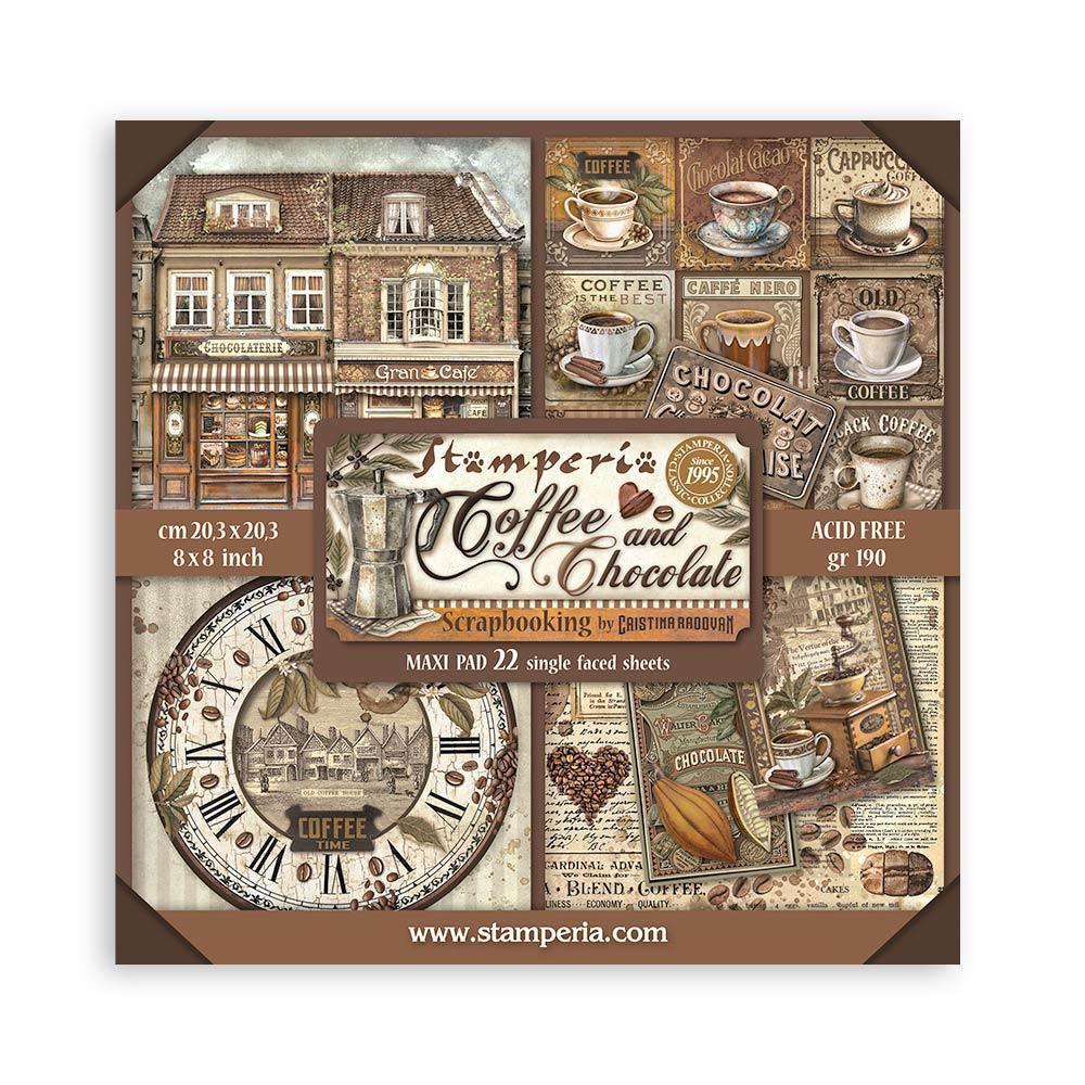 SBBSXB01 Stamperia Coffee and Chocolate MAXI 8x8 Paper Pad