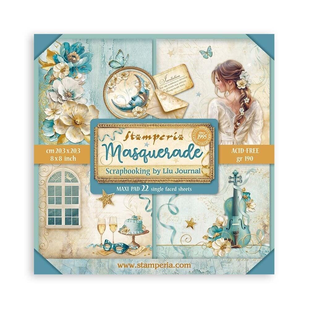 SBBSXB08 Stamperia Masquerade MAXI 8x8 Paper Pad