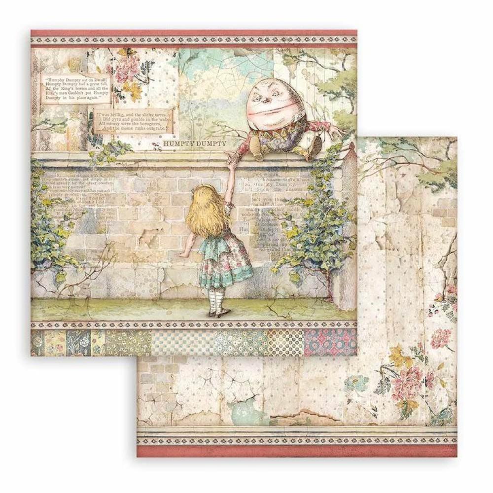 Stamperia 12x12 Paper Pad Alice Through the Looking Glass #SBBXL12