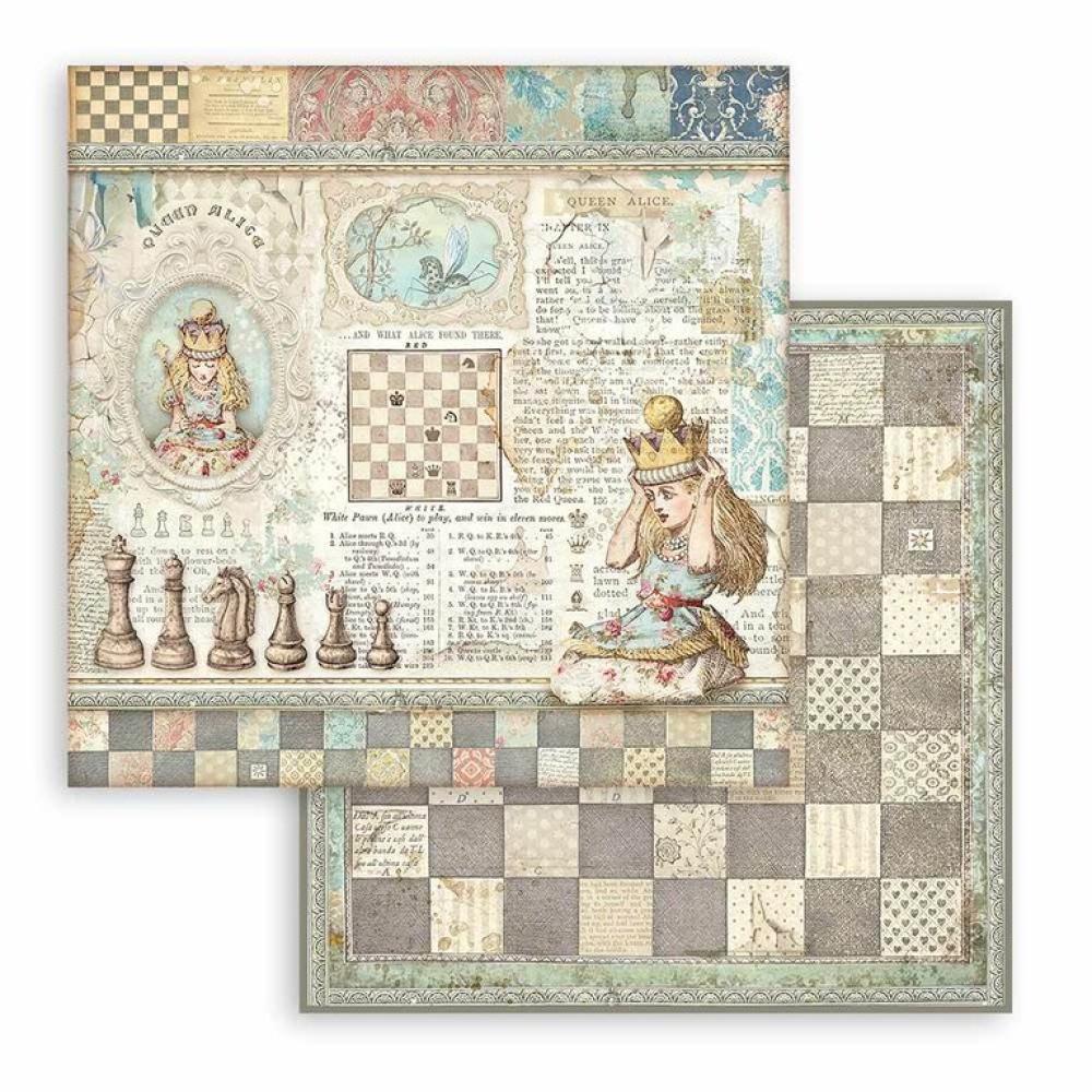 Stamperia 12x12 Paper Pad Alice Through the Looking Glass #SBBXL12