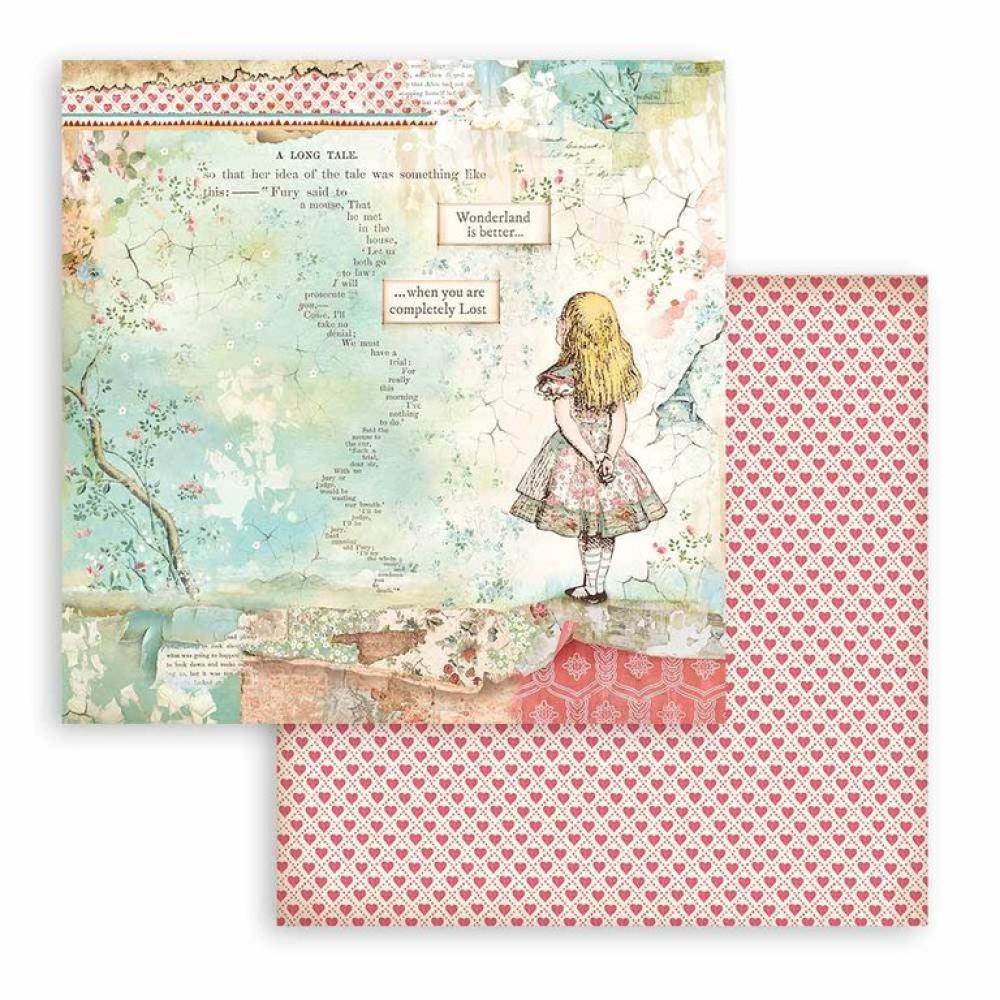 Stamperia 12x12 Paper Pad Alice Through the Looking Glass #SBBXL12