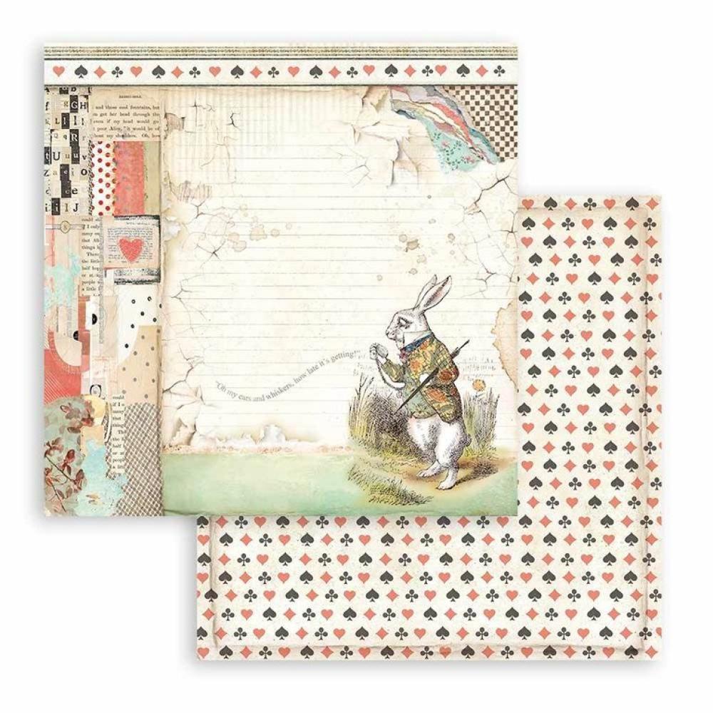 Stamperia 12x12 Paper Pad Alice Through the Looking Glass #SBBXL12