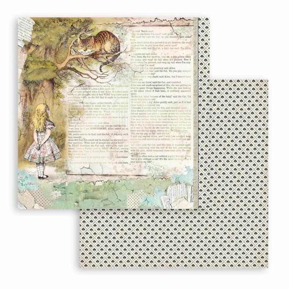 Stamperia 12x12 Paper Pad Alice Through the Looking Glass #SBBXL12