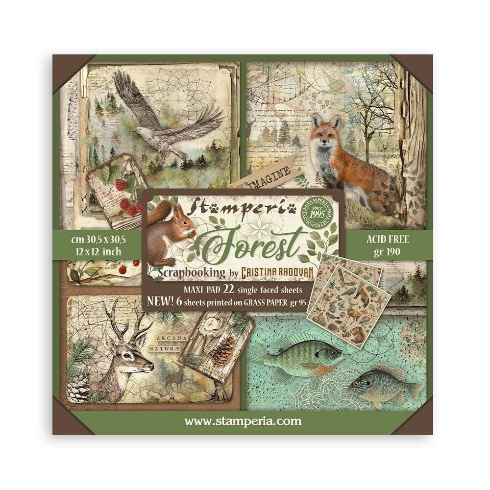 SBBXLBG01 Stamperia Forest 12x12 MAXI Paper Pad