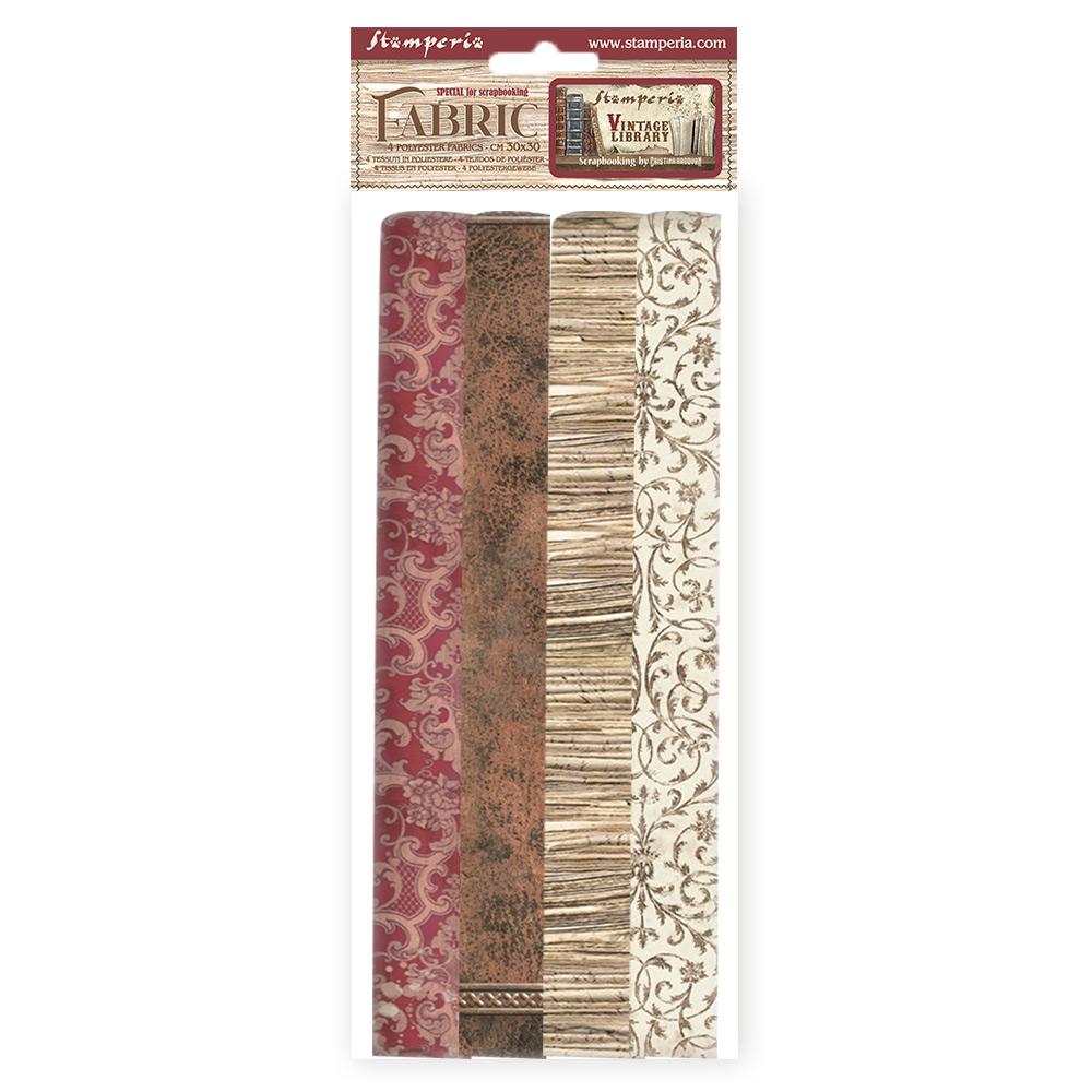 SBPLT11 Stamperia Fabric Sheets Vintage Library