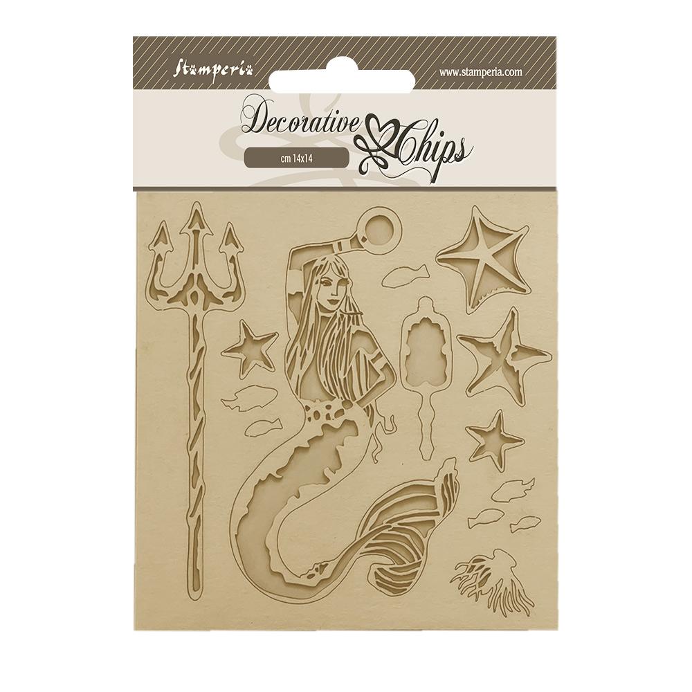 SCB182 Stamperia Chips Songs of the Sea Mermaid