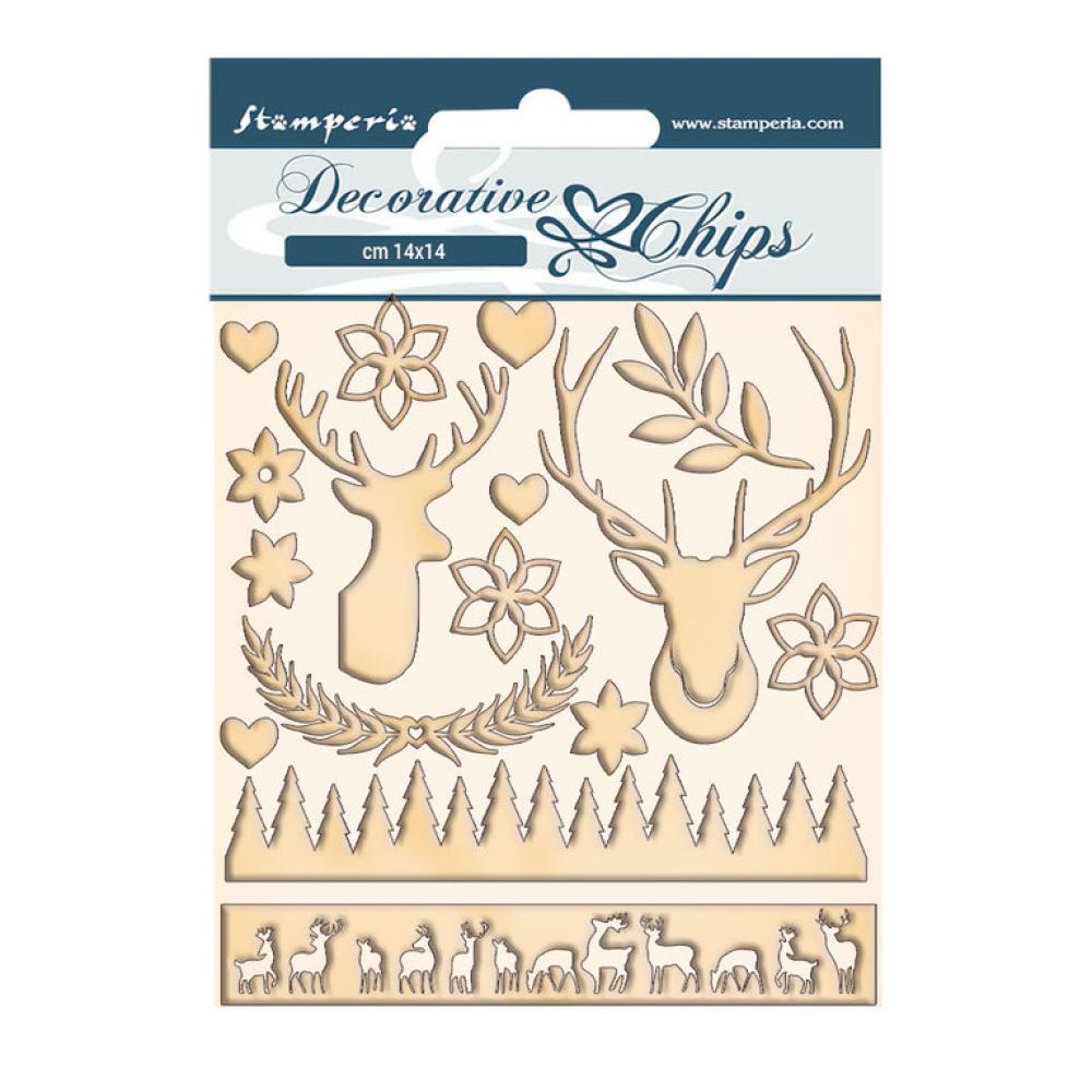 Stamperia Chips Pink Christmas Deer #67