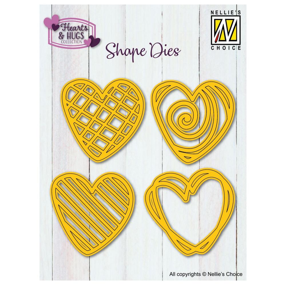 SD336 Nellie Snellen Shape Dies Doodle Hearts