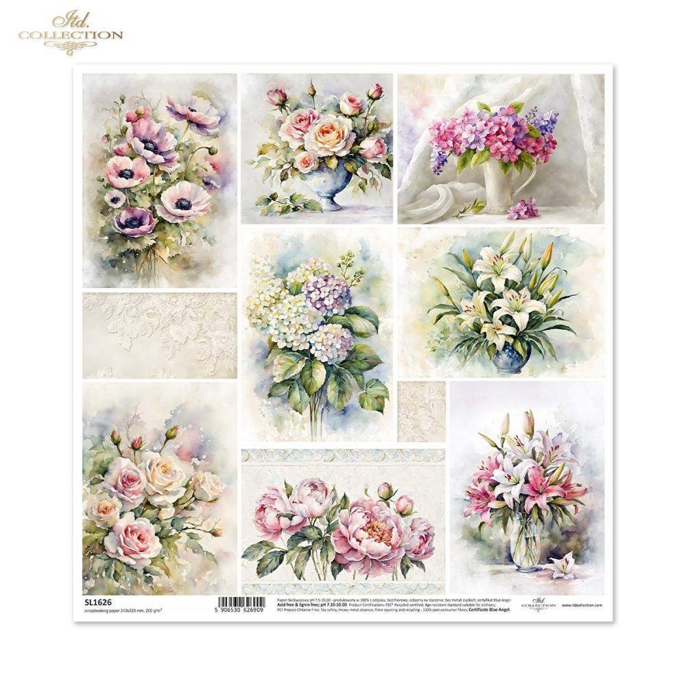 SL1626 ITD Collection Flowers Bouquets 12x12 Sheet