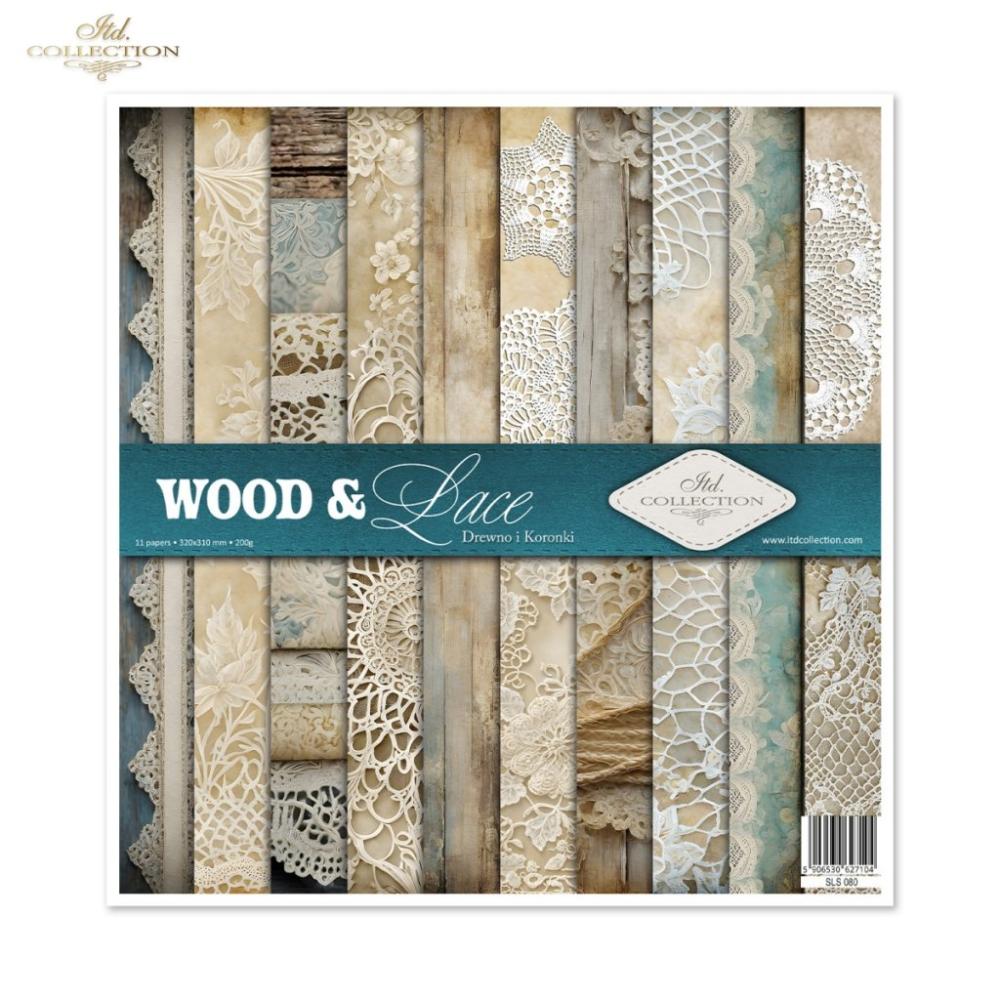 SLS080 ITD Collection Wood & Lace 12x12 Paper Pad