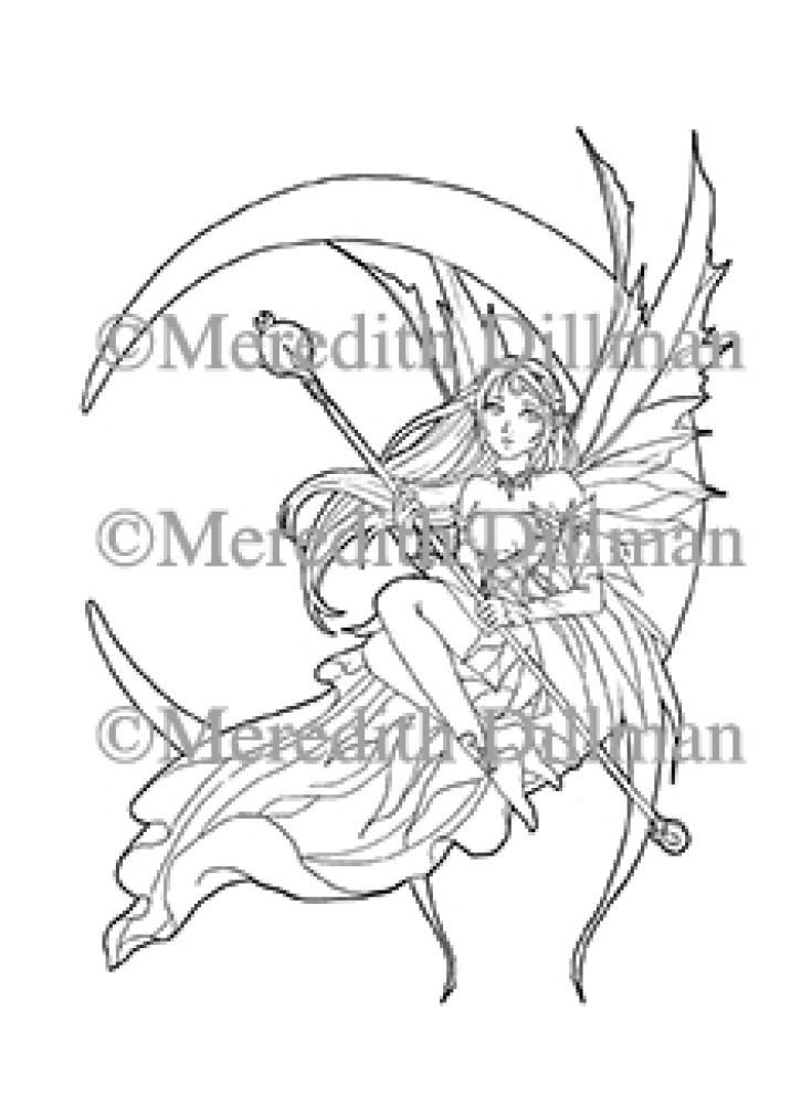 Sweet Pea Moon Fairy Stamp