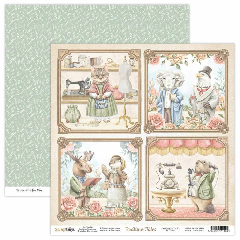 ScrapBoys 12x12 Paper Sheet Bedtime Tales BETA-05