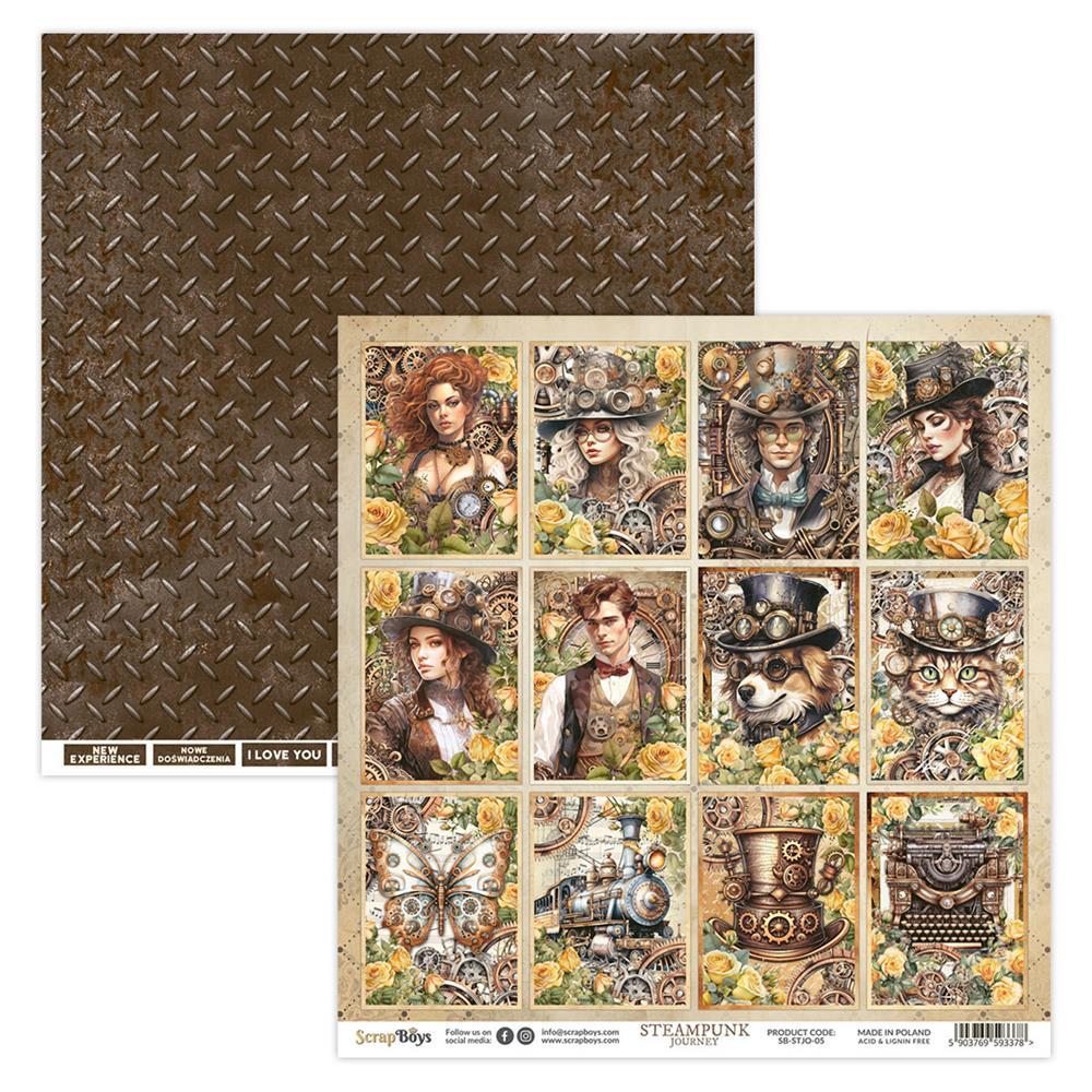 ScrapBoys 12x12 Paper Sheet Steampunk Journey #05