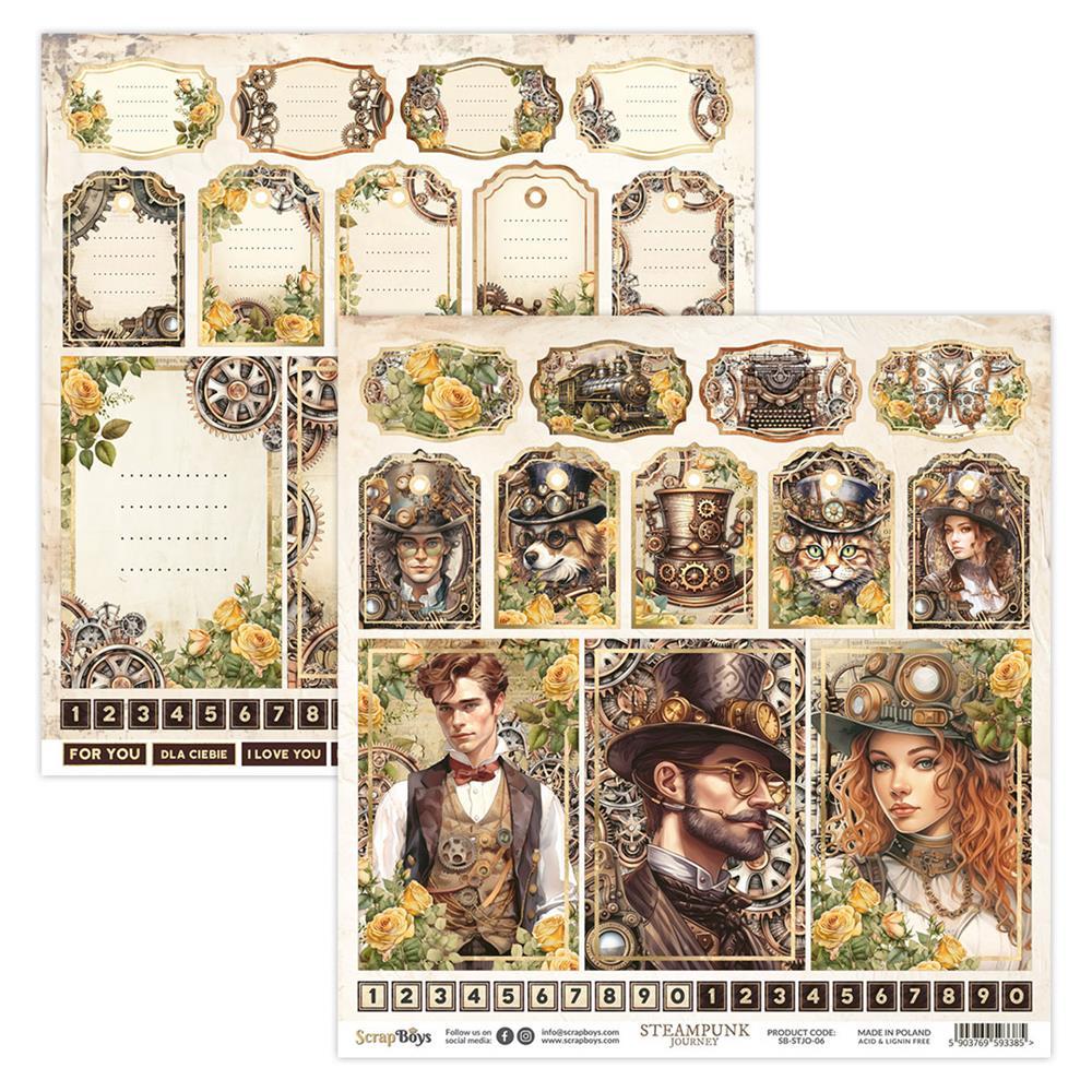 ScrapBoys 12x12 Paper Sheet Steampunk Journey #06