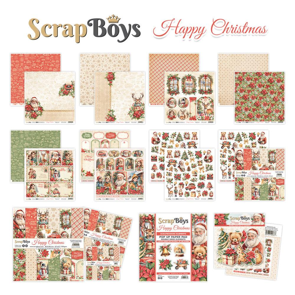 ScrapBoys Happy Christmas 8x8 Inch Paper Pad