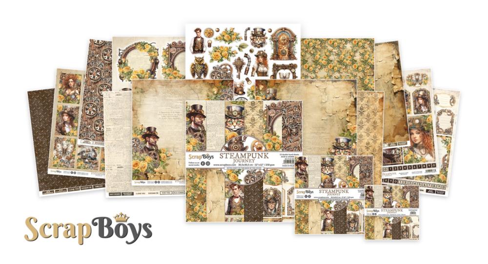 ScrapBoys Steampunk Journey 8x8 Inch Paper Pad