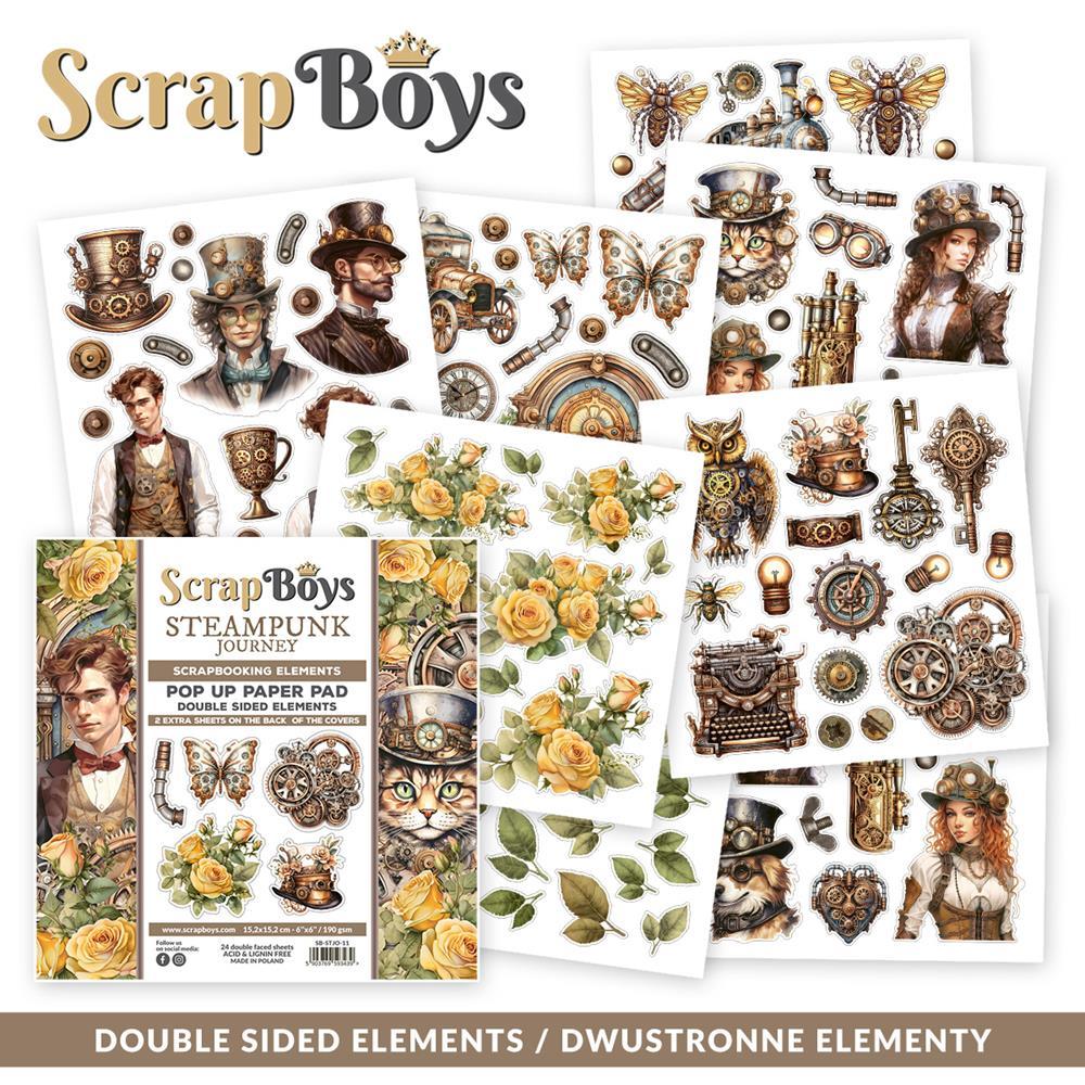 ScrapBoys Steampunk Journey 6x6 Inch Pop Up Paper Pad