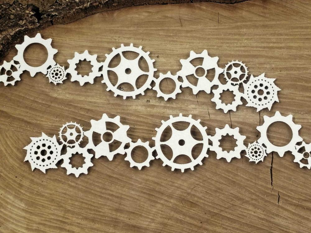 Scrapiniec Chipboard Gears Border #4749