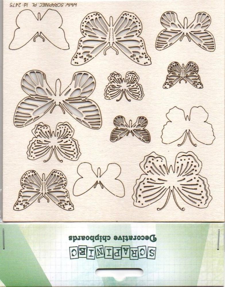 Scrapiniec Chipboard Mix 3 Butterflies #2475