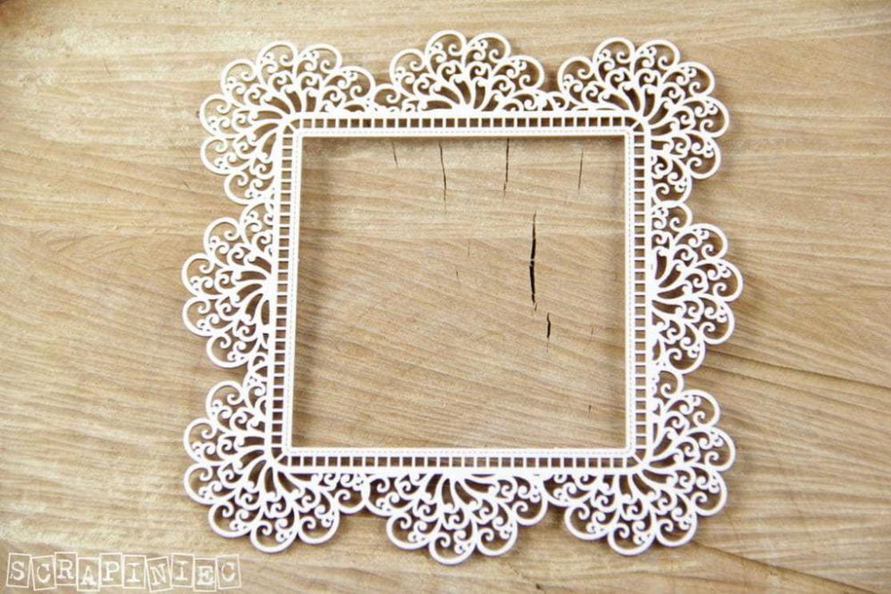 Scrapiniec Chipboard Square Doily #3555