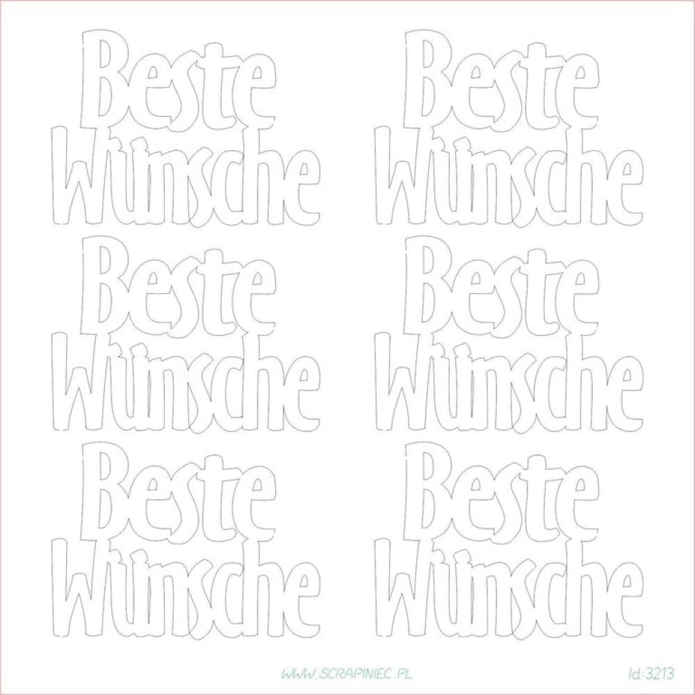 Scrapiniec Chipboard Text Beste Wünsche #3213