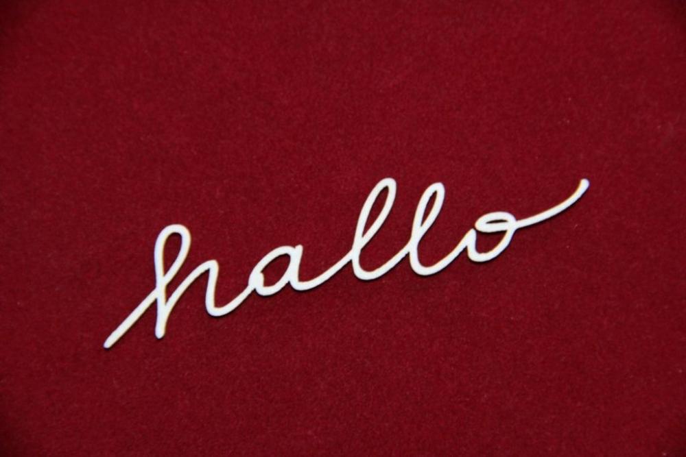 Scrapiniec Chipboard Text "hallo" #3708