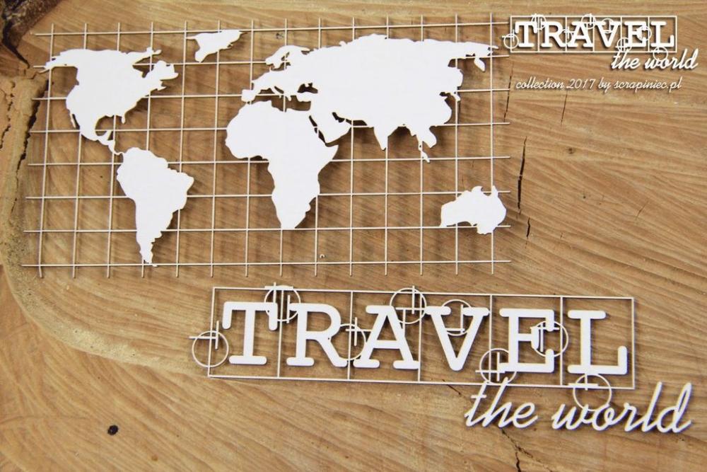 Scrapiniec Chipboard Travel the World Map