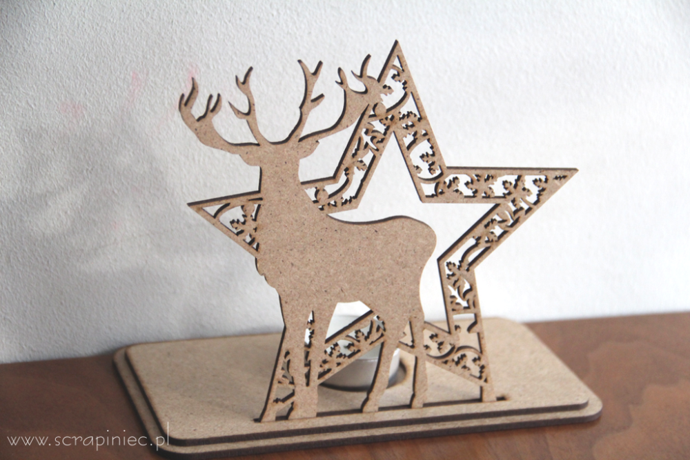 Scrapiniec HDF Tealight Stand Reindeer #5352