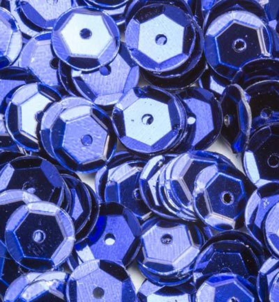 Sequins Pailletten Regular Blue 6mm Cup