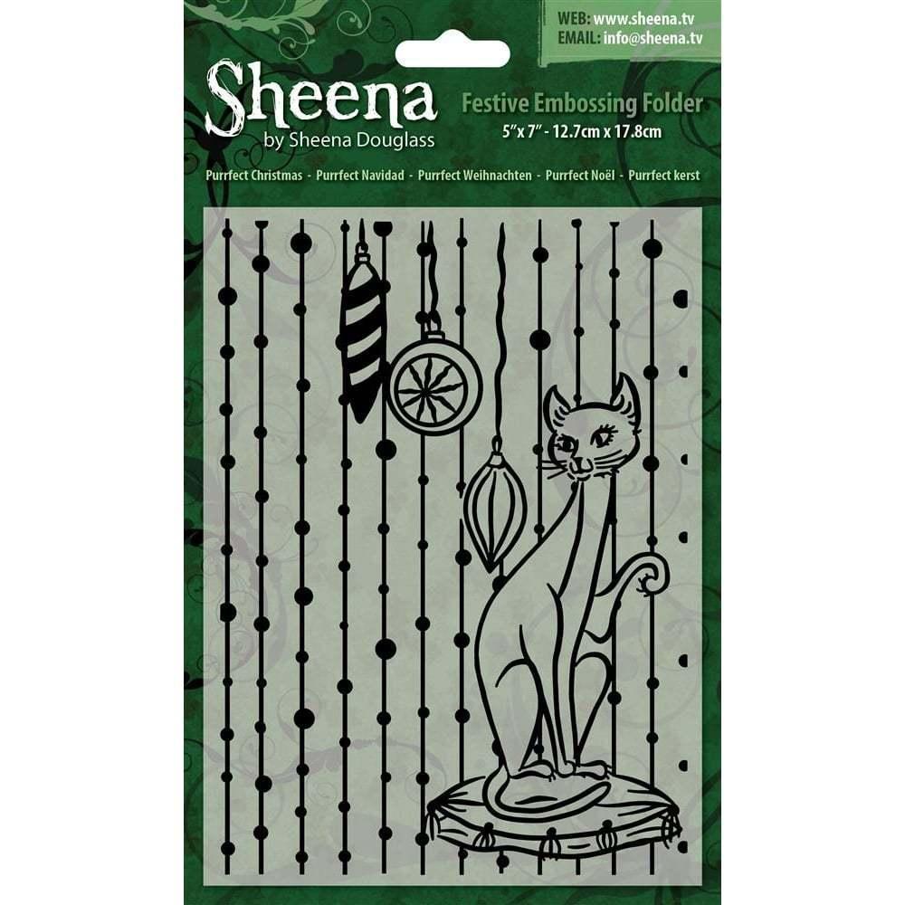 Sheena Douglass Embossing Folder Purrfect Christmas