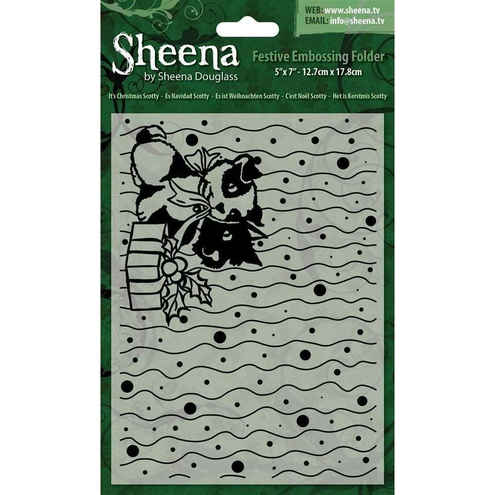 Sheena Douglass Embossing Folder It's Christmas Scotty