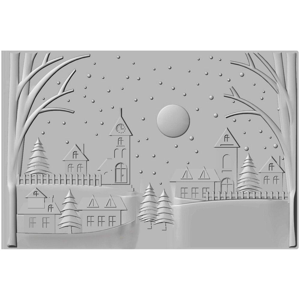 Sizzix 3D Embossing Folder Winter Village 66308