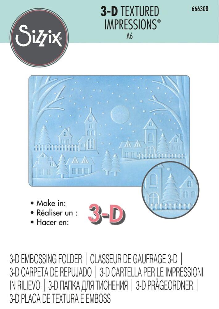 Sizzix 3D Embossing Folder Winter Village 66308