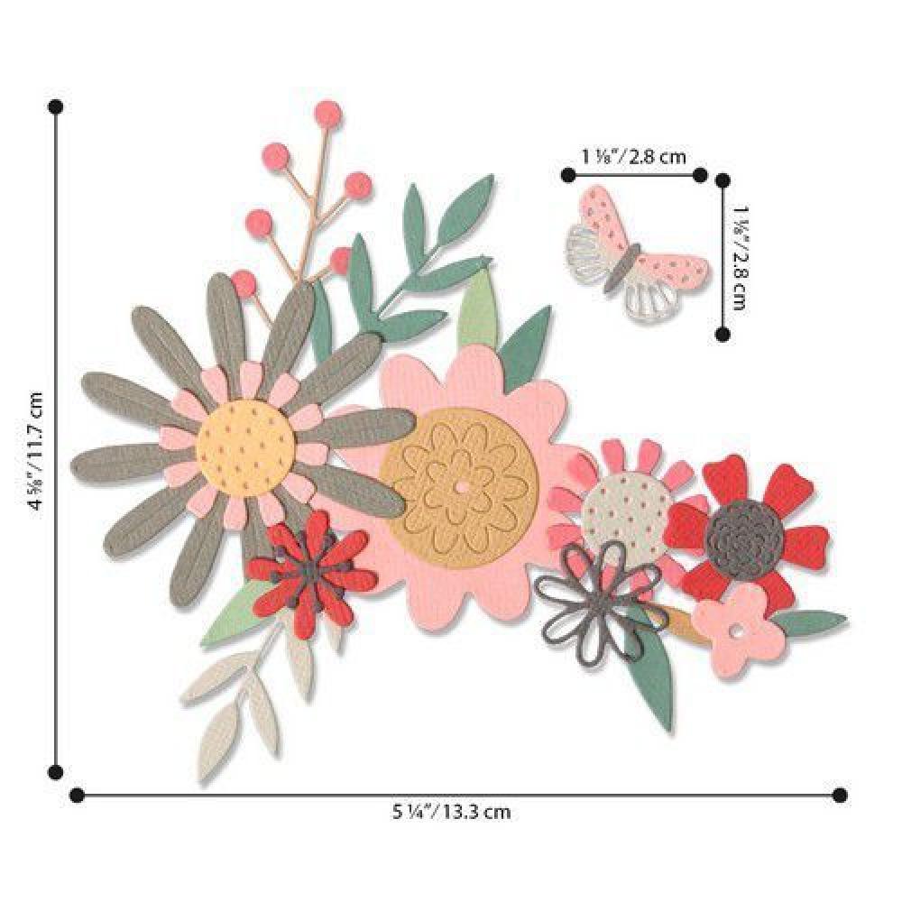 Sizzix Thinlits Dies 17Pk Bold Flora #664397