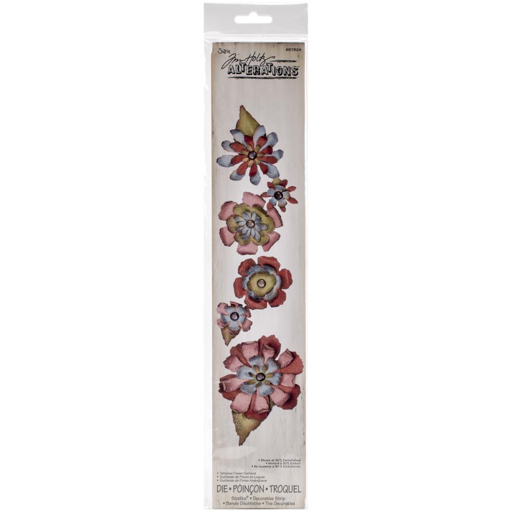 Sizzlits Decorative Strip Tattered Flower Garland