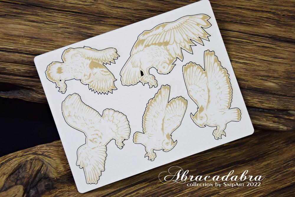 SnipArt Chipboard Abracadabra Engraved Owls #25055